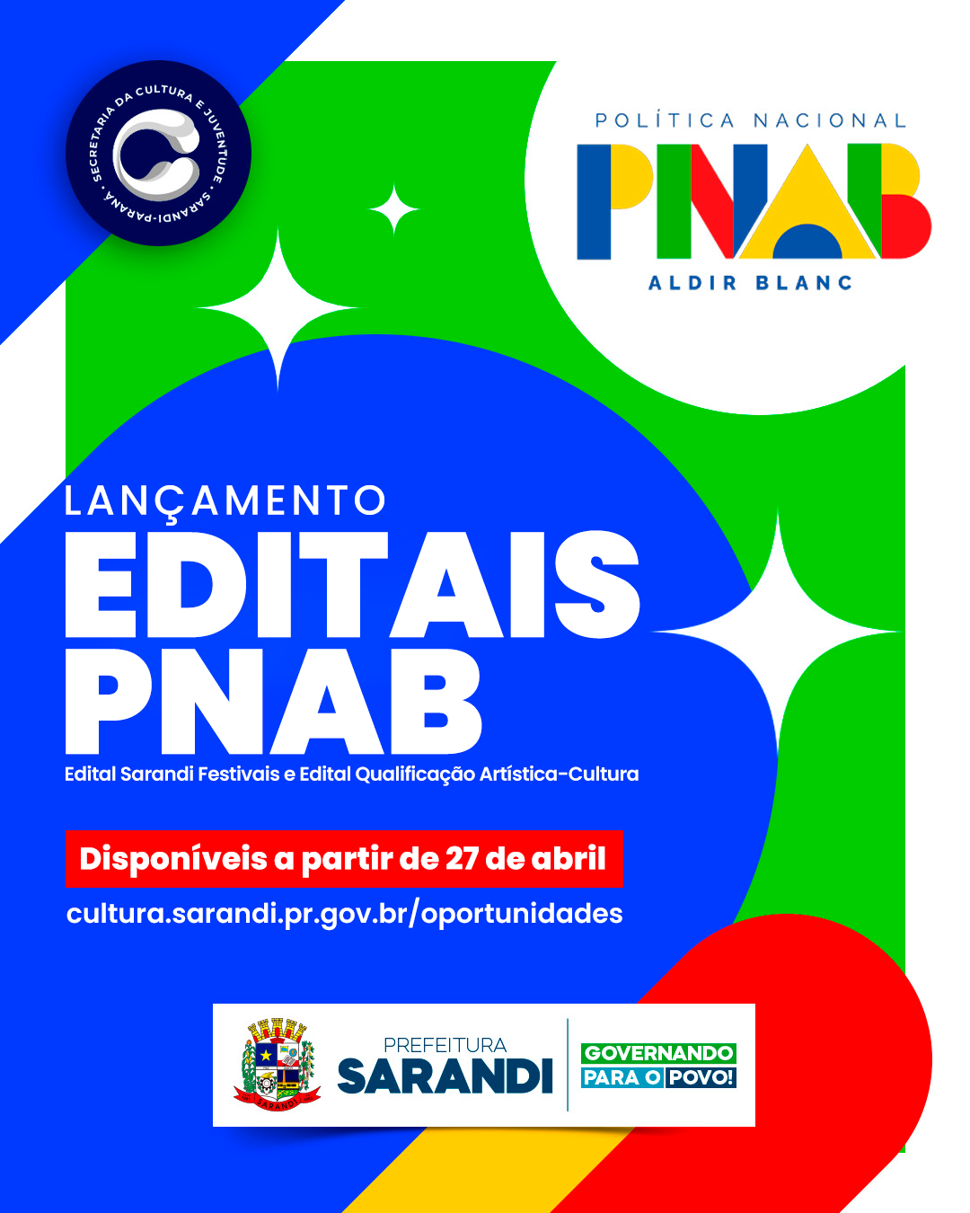 Prefeitura de Sarandi lança editais da Política Nacional Aldir Blanc para fortalecimento da cultura local